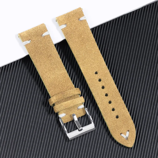 Khaki-Strap i Semsket Skinn | 18 mm, 20 mm og 22 mm